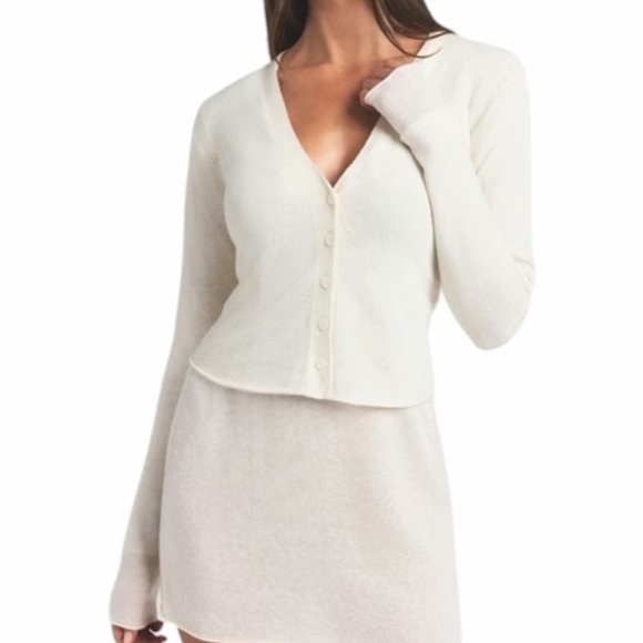 SKIMS Sweaters - SKIMS Featherweight Cashmere Cardigan Egret